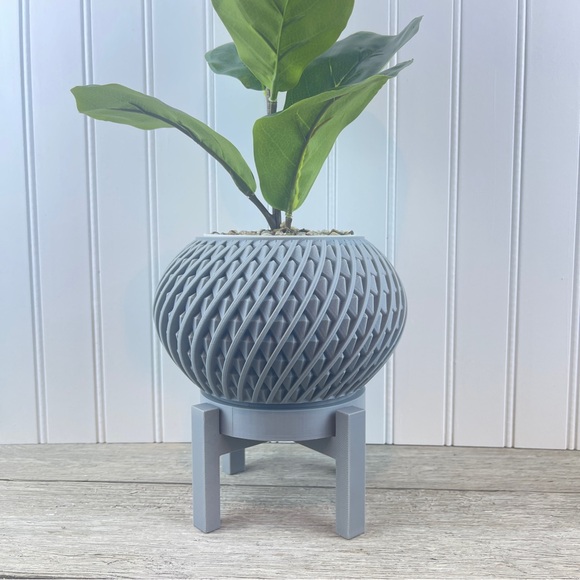 Indoor Flower Pot, The Kio Planter Pot, Flower Pot, Planter Tray and Stand - Picture 1 of 9